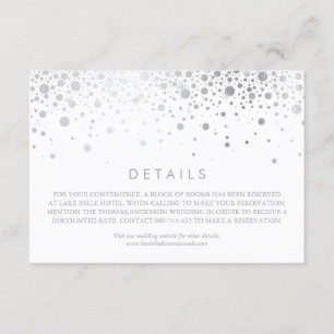 Carte D'accompagnement Faux Silver Foil Confetti White Détails du Mariage