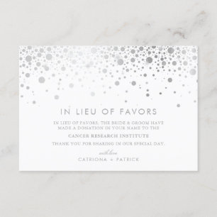 Carte D'accompagnement Faux Silver Gold Foil Confetti en remplacement des