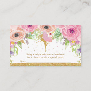 Carte D'accompagnement Fée Baby shower Bow Raffle Headband Baby Girl