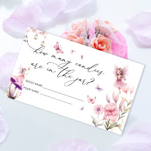 Carte D'accompagnement Fée florale Combien de bonbons dans le bocal