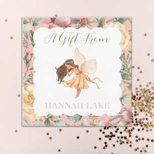 Carte D'accompagnement Fée personnalisée Princesse florale Filles Cadeau