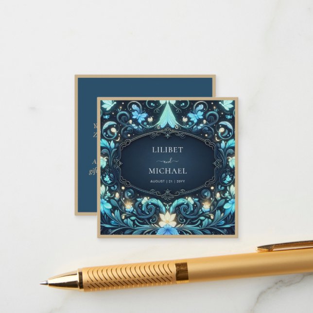 Carte D'accompagnement Fée Save the Date Conte de Fées Glow Up Fée (Devant/Arrière en situation)