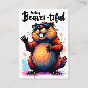 Carte D'accompagnement Feeling Beaver-tiful - Funny Beaver Graphic