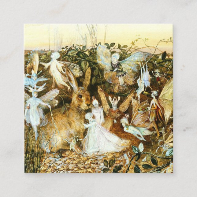 Carte D'accompagnement Fées et lapin (Devant)