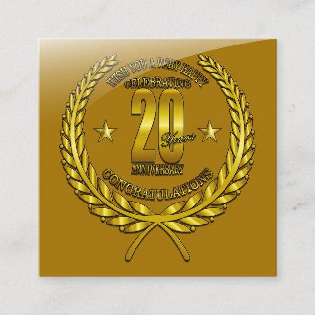 Carte D'accompagnement Félicitations pour le 20e anniversaire (Devant)