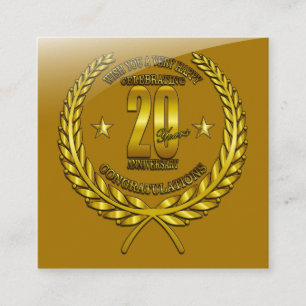 Carte D'accompagnement Félicitations pour le 20e anniversaire