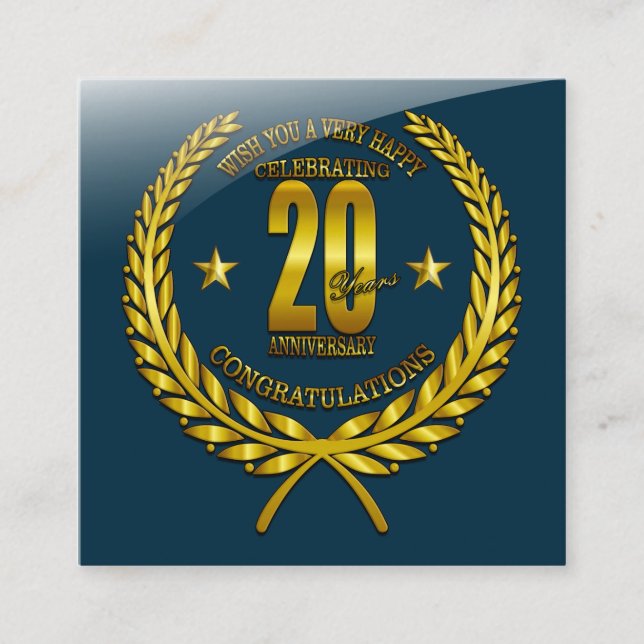 Carte D'accompagnement Félicitations pour le 20e anniversaire (Devant)