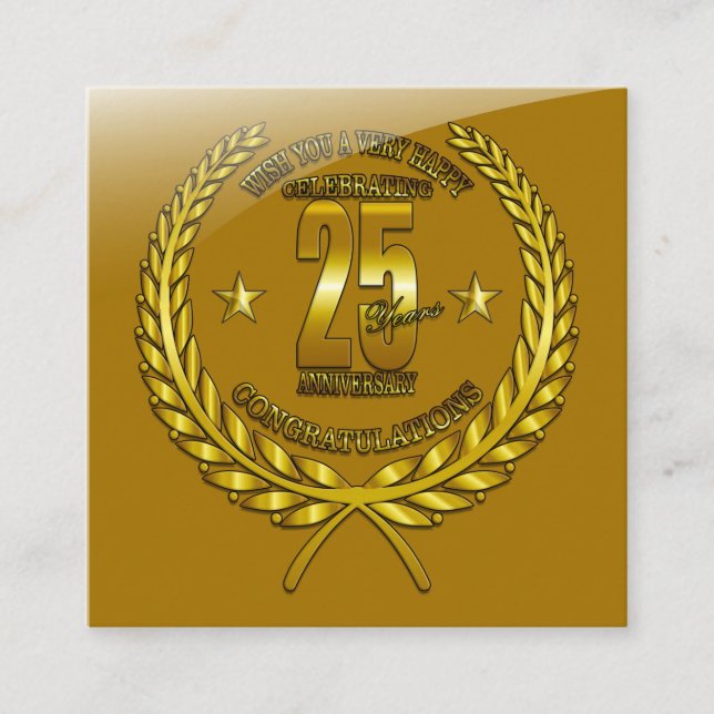 Carte D'accompagnement Félicitations pour le 25e anniversaire (Devant)