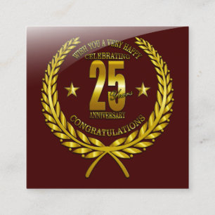 Carte D'accompagnement Félicitations pour le 25e Anniversaire