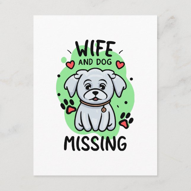 Carte D'accompagnement Femme et chien manquants (Dos)