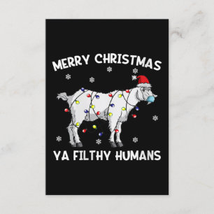 Carte D'accompagnement Femme Joyeux Noël Chèvre Visage Masque Chèvre Père