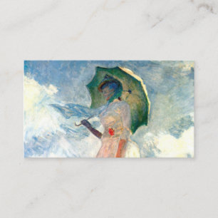 Carte D'accompagnement Femme Monet avec un parasol face à gauche