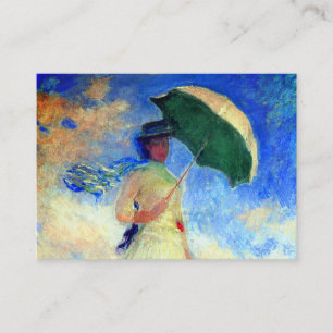 Carte D'accompagnement Femme Monet avec un parasol face droit