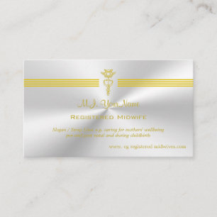 Carte D'accompagnement Femme sage inscrite avec logo de la caducée d'or