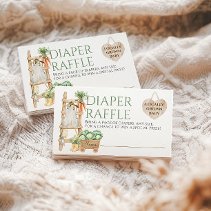 Carte D'accompagnement Ferme cultivée localement Baby shower rustique cou