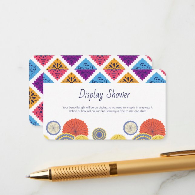 Carte D'accompagnement Festive Mexicaine Ventilateur de papier Cactus (Devant/Arrière en situation)