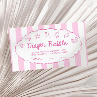 Carte D'accompagnement Fête bébé coquillages fantaisistes roses Tirage au