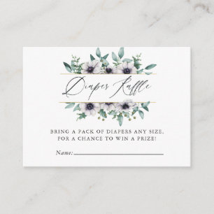 Carte D'accompagnement Fête bébé Eucalyptus Anémone Tirage au sort des co