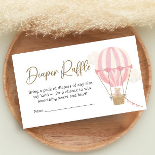 Carte D'accompagnement Fête bébé ours rose bohème Tirage au sort des couc