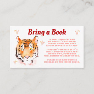 Carte D'accompagnement Fête bébé Tiger Aquarelle Livre à Apporter