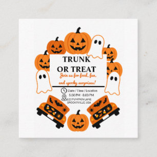 Carte D'accompagnement Fête communautaire Halloween Rétro Trunk or Treat