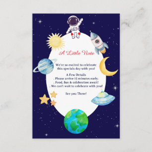 Carte D'accompagnement Fête d'anniversaire dans l'espace à l'aquarelle