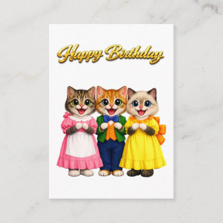 Carte D'accompagnement Fête d'anniversaire de chatons de style victorien
