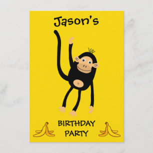 Carte D'accompagnement Fête d'anniversaire des petits singes