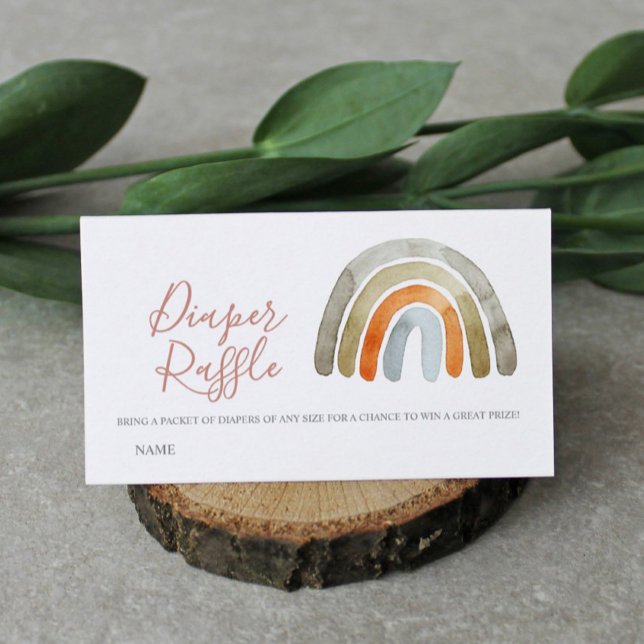 Carte D'accompagnement Fête de bébé arc-en-ciel bohème aquarelle Tirage a (Créateur téléchargé)