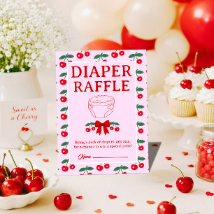 Carte D'accompagnement Fête de bébé Cerise Tirage au sort couche culotte