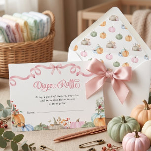 Carte D'accompagnement Fête de Bébé Coquette Ruban Rose Une Petite Citrou