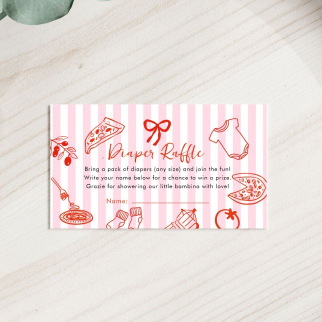 Carte D'accompagnement Fête de Bébé Diaper Raffle Slice Slice (Slice slice Pizza Baby Shower diaper raffle card)