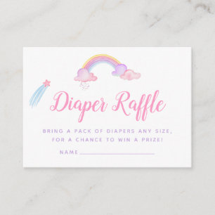 Carte D'accompagnement Fête de Bébé Fille Licorne Arc-en-Ciel Tirage au S
