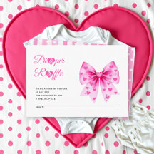 Fête de bébé fille ruban rose tendre tombola de co
