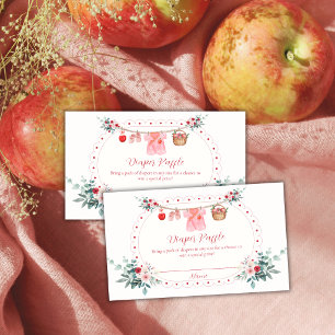 Carte D'accompagnement Fête de bébé Flower Apple Linge Couche Loterie