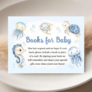 Carte D'accompagnement Fête de bébé garçon sous l'océan Livres pour bébé