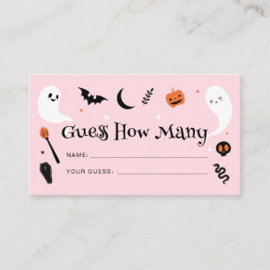 Carte D'accompagnement Fête de Bébé Halloween Rose Orange Devinez Combien