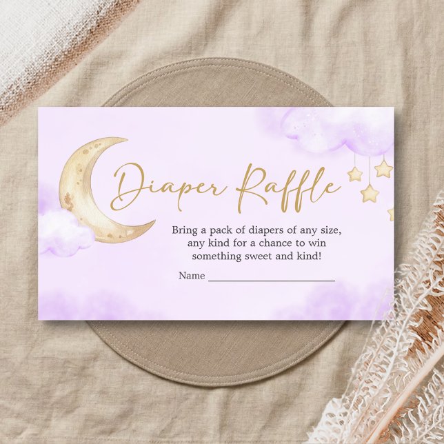 Carte D'accompagnement Fête de Bébé Lune Diaper Raffle (Over the Moon Baby Shower Diaper Raffle)