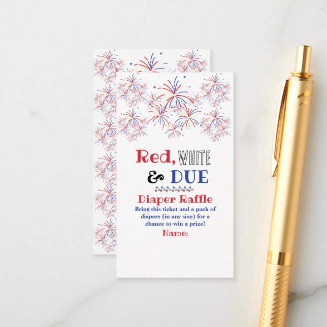 Carte D'accompagnement Fête de Bébé Moderne Rouge Blanc & Prévue pour le  (Devant/Arrière en situation)