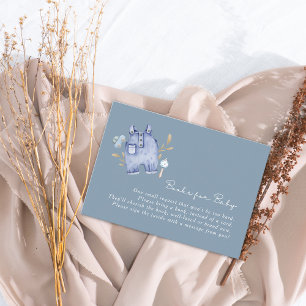 Carte D'accompagnement Fête de bébé rayures de jean bleu en denim moderne