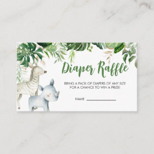 Carte D'accompagnement Fête de bébé Safari Wild One Tirage au sort de cou