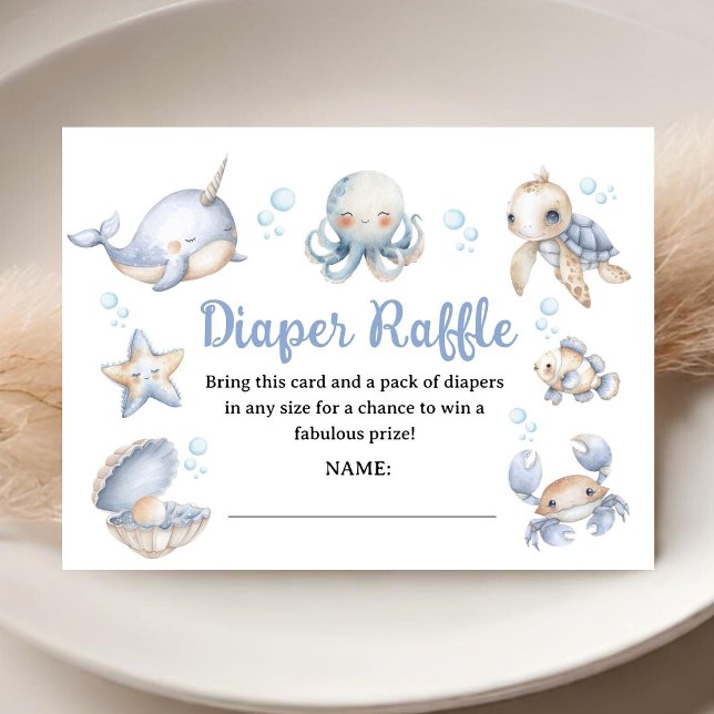 Carte D'accompagnement Fête de Bébé Sous L'Océan Cadeau Bébé Fille/Fils C (Créateur téléchargé)