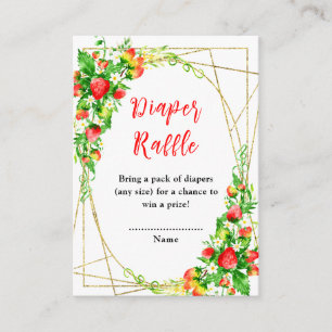 Carte D'accompagnement Fête de Bébé Tirage au Sort de Couches Fleurs et F