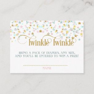 Carte D'accompagnement Fête de bébé Twinkle Little Star Tirage au sort de