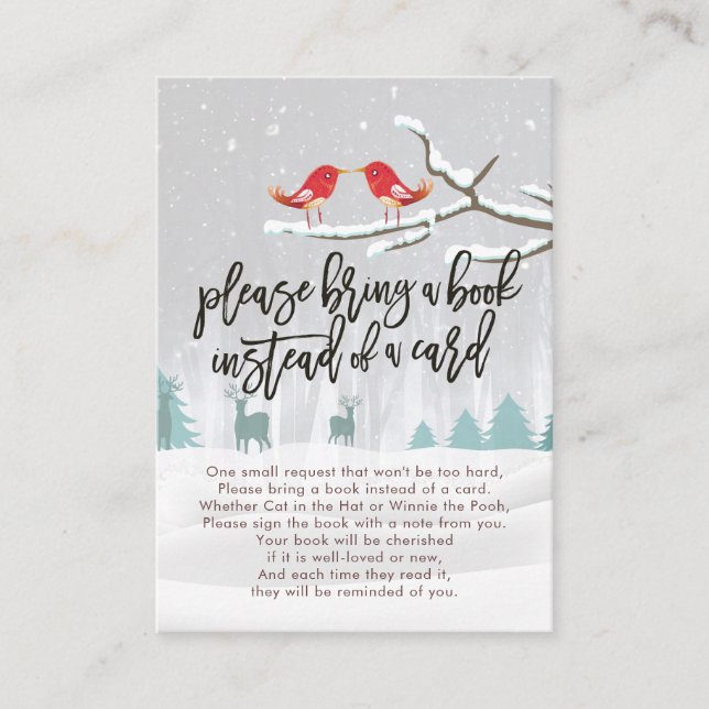 Carte D'accompagnement Fête de Bébé Veuillez Apporter un Livre Au Lieu d' (Devant)