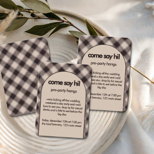 Carte D'accompagnement Fête de bienvenue de mariage marron décontractée à