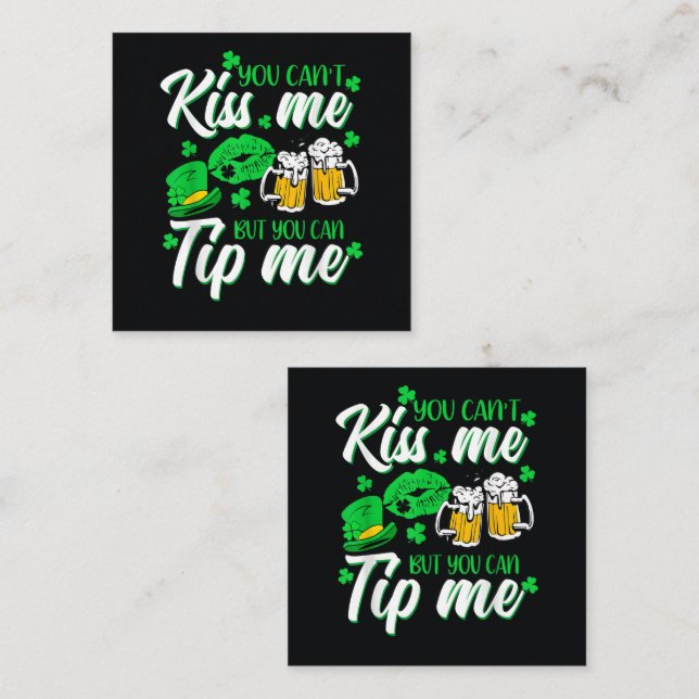 Carte D'accompagnement Fête de la Saint-Patrick Trèfle Chanceux  (Devant / Derrière)