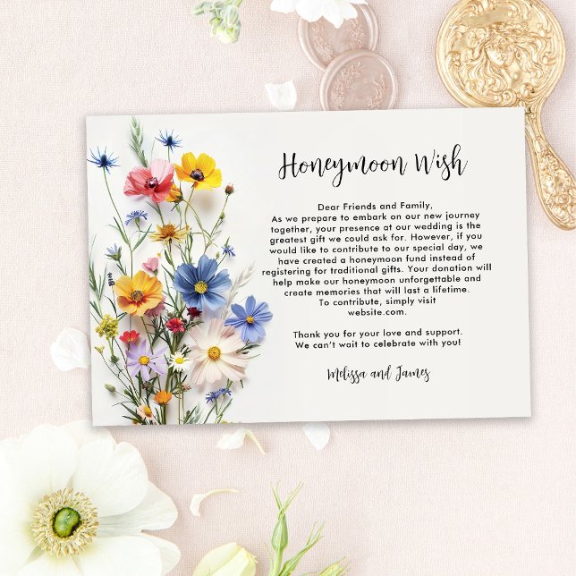 Carte D'accompagnement Fête de mariage avec des fleurs sauvages (Créateur téléchargé)