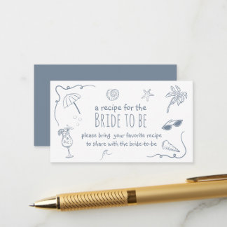 Carte D'accompagnement Fête de mariage avec partage de recette de plage D