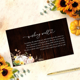 Carte D'accompagnement Fête de mariage champ de tournesols et citrouille